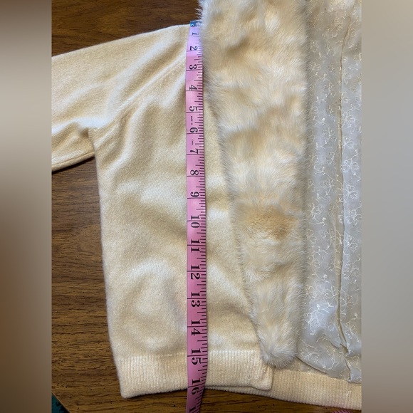 AUTHENTIC VINTAGE FUR CARDIGAN SWEATER PINUP MADMEN WOOL RETRO ROCKABILLY - Picture 7 of 14